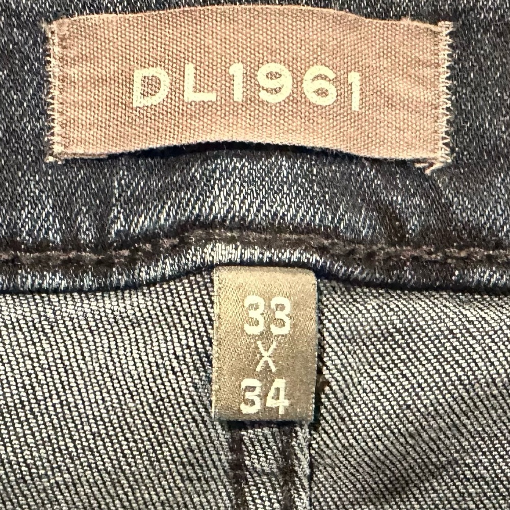 Like New! DL1961 Dark Blue Men's Jeans 33/34 Performance Nick Slim - Picture 3 of 5